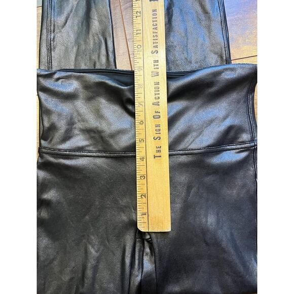 Spanx Black Fuax Leather Womens Pull On Casual Legging Size M - Picture 4 of 5